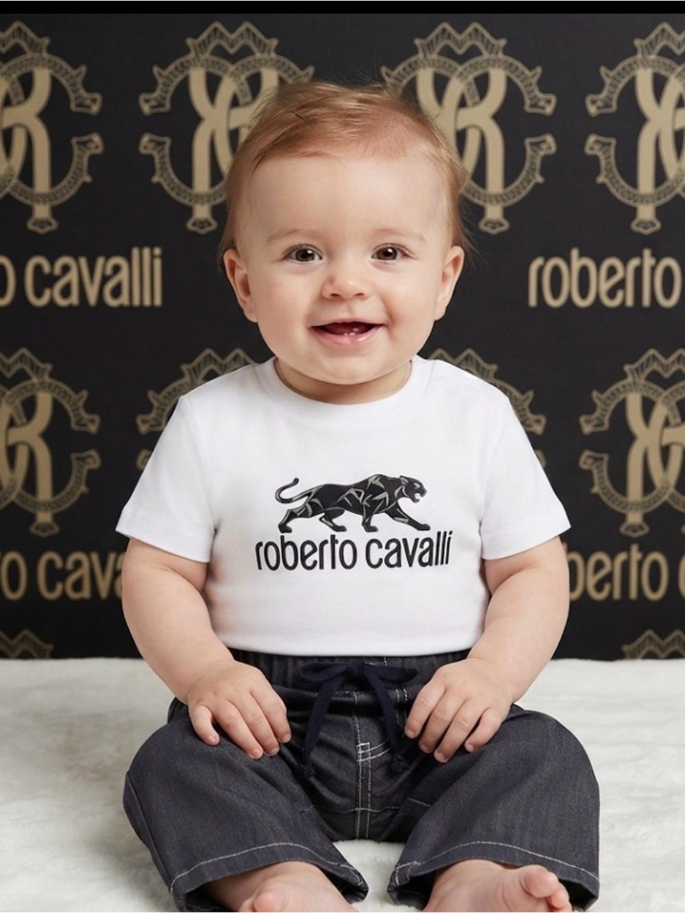 Authentic Roberto Cavalli designer baby boy pants sz 6 months infants